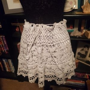 Elan 100% cotton lace skirt sz L hippie BoHo retro 70's style